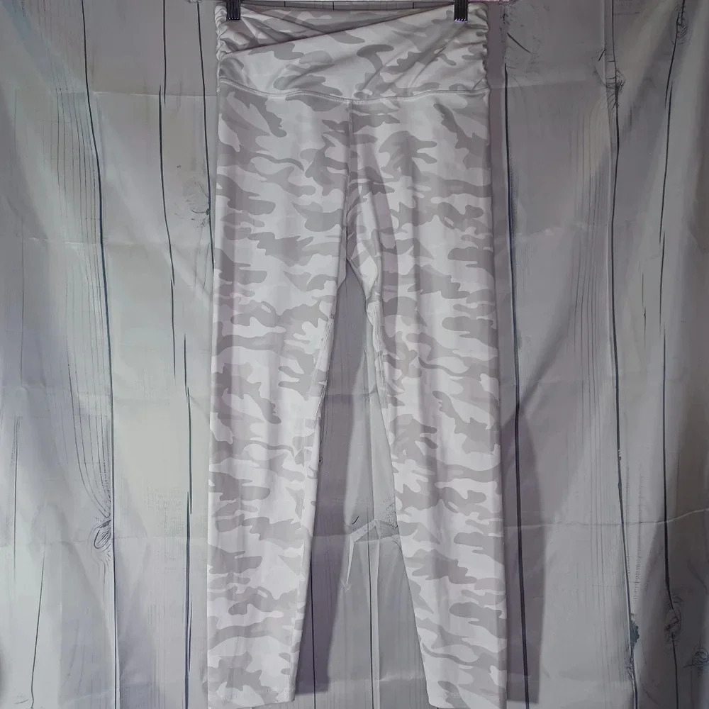 Ododos crosswaist high waist athletic Yoga Sporty gray camo leggings